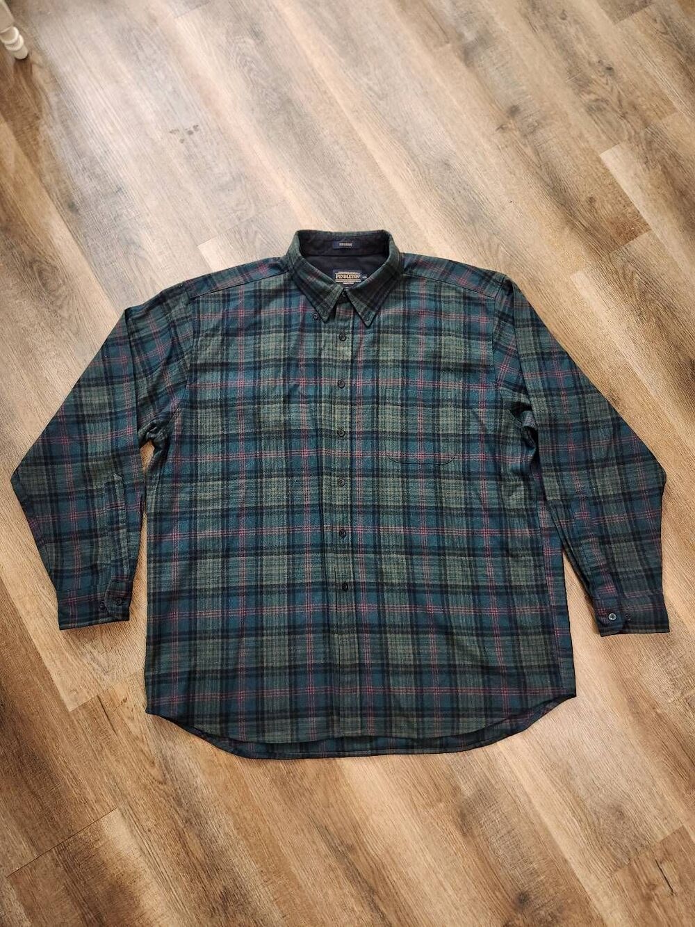 Pendleton Fireside Ross Hunting Tartan Wool shirt Button up Men's 2XL Pockets RE